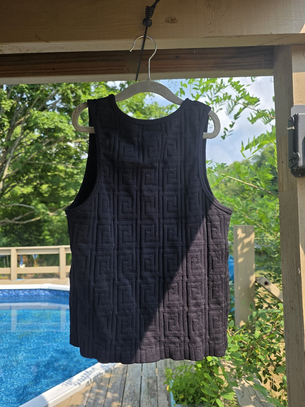 Black Textured Tank Top - Women